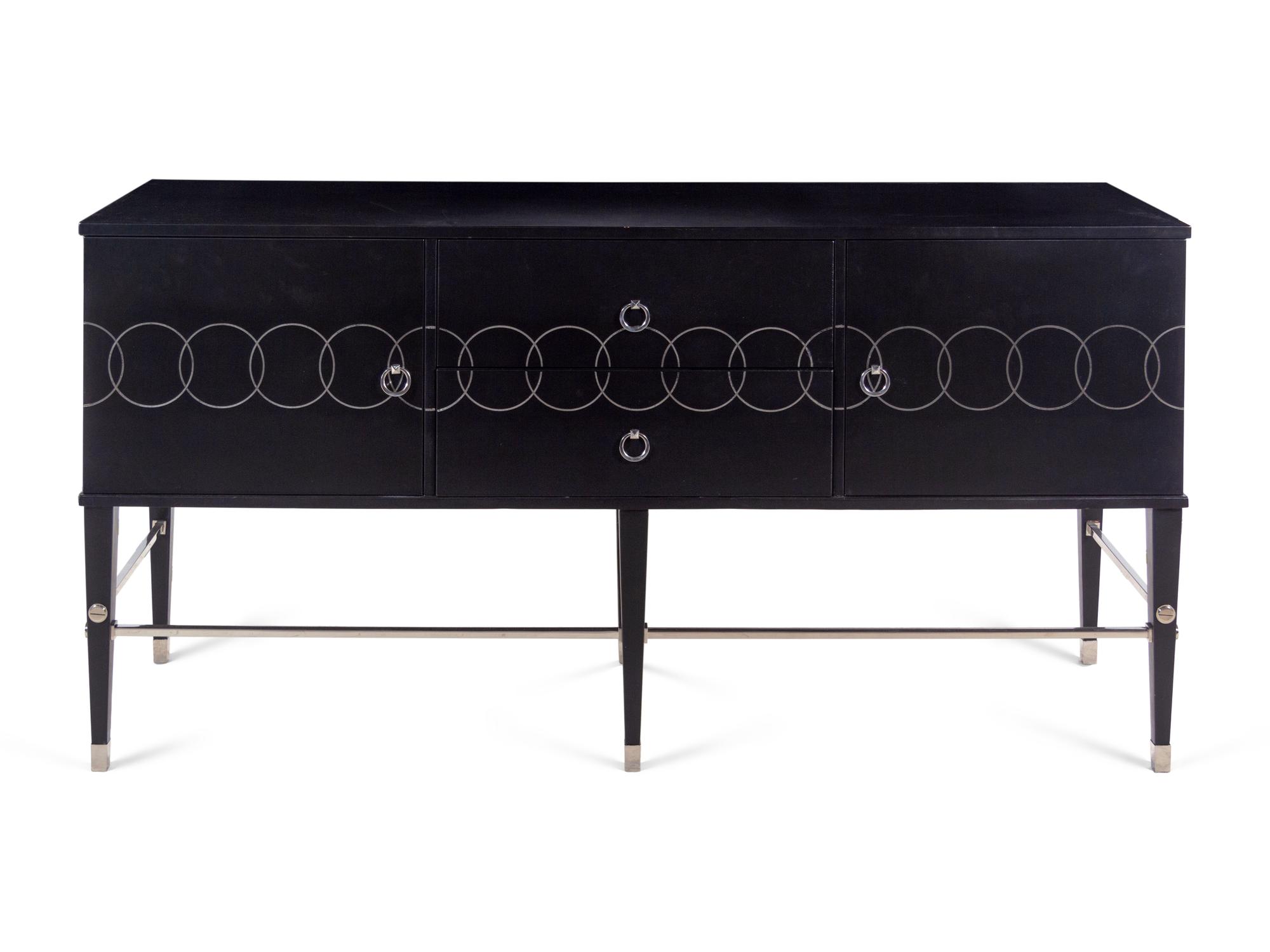 A Theodore Alexander Leather-Veneered Credenza
