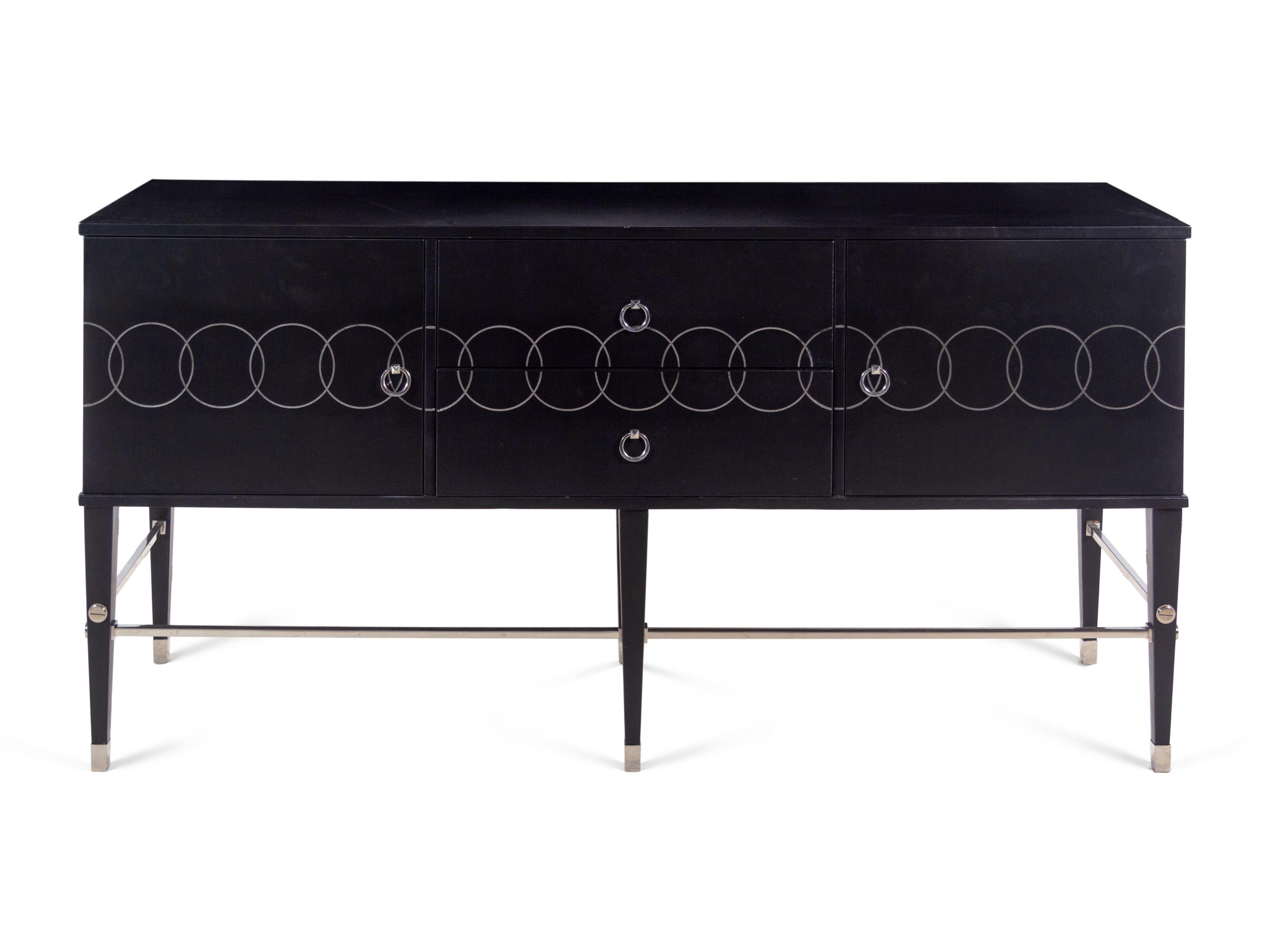 A Theodore Alexander Leather-Veneered Credenza