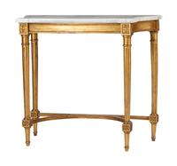 A Neoclassical Style Giltwood Marble Top Console Table