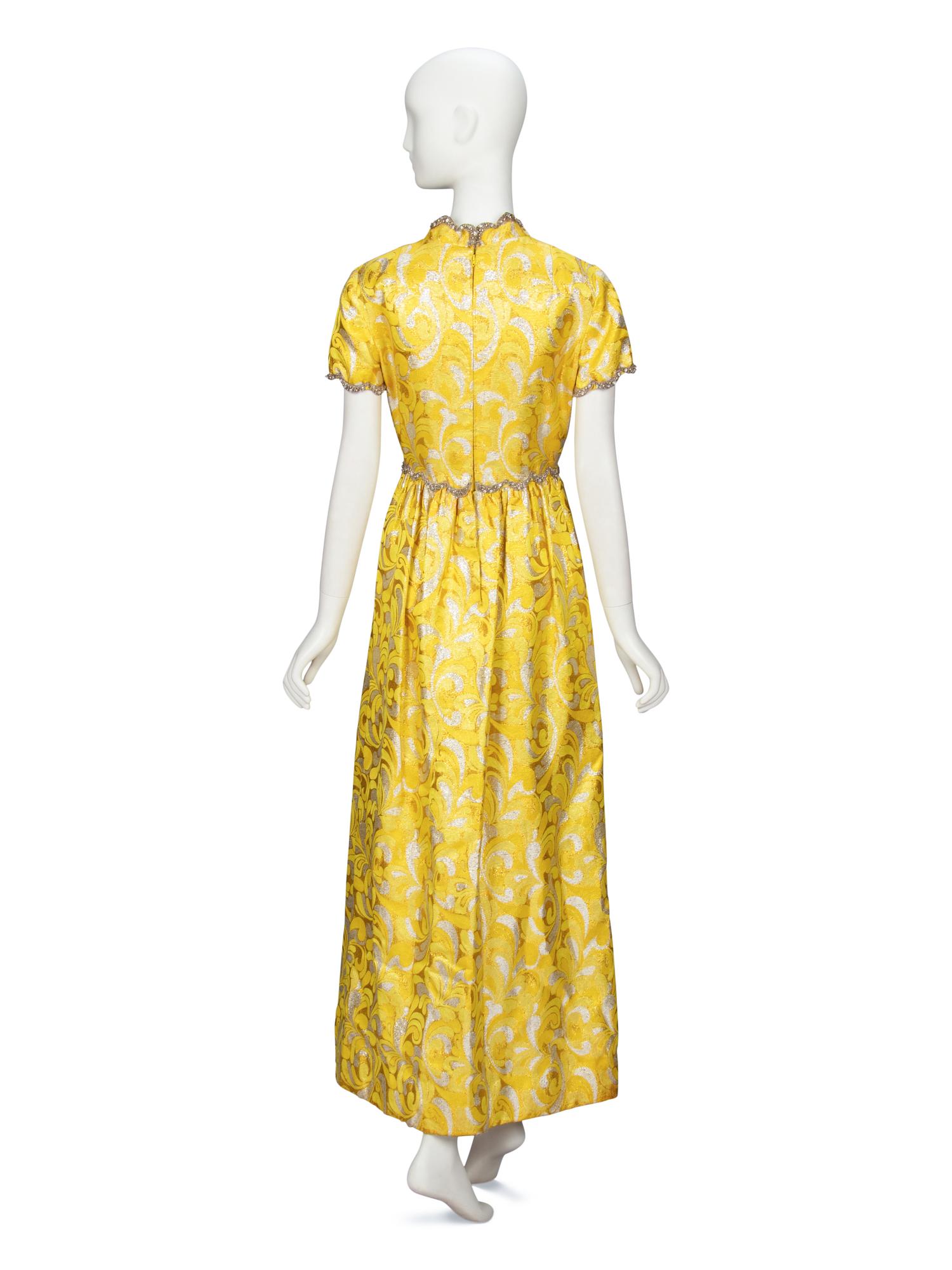 Oscar de la Renta, Yellow Brocade Gown, 1968