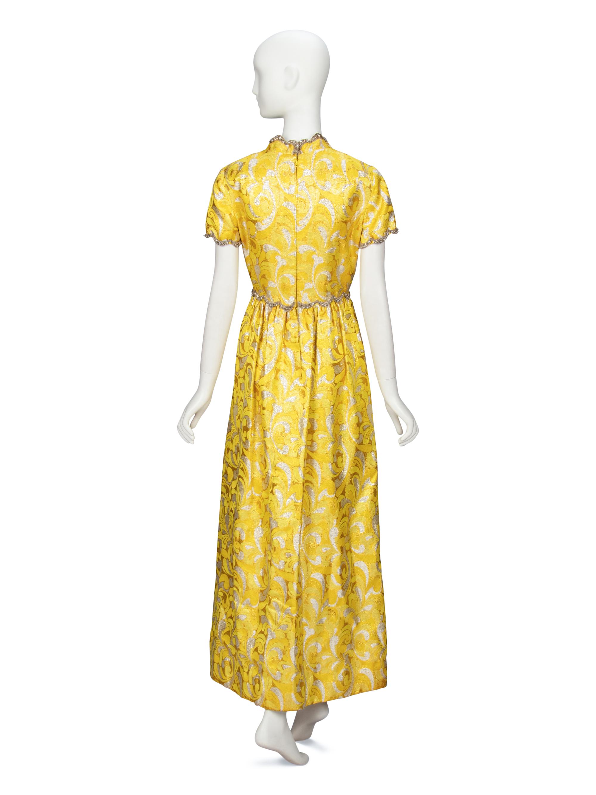 Oscar de la Renta, Yellow Brocade Gown, 1968