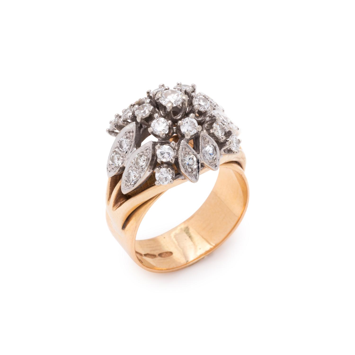 BICOLOR GOLD AND DIAMOND RING