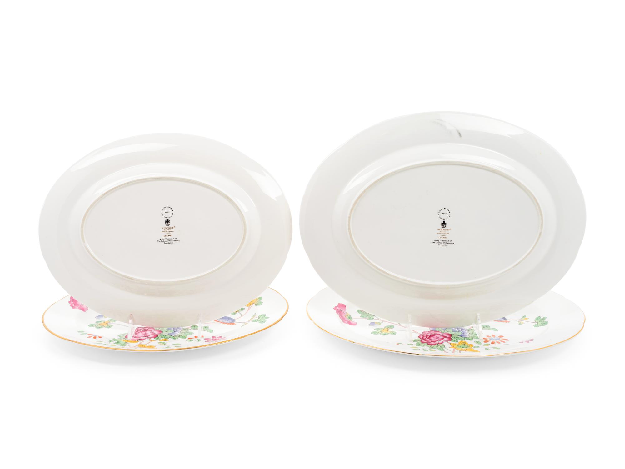 Two Pairs of Wedgwood Cuckoo Pattern Porcelain Serving Trays