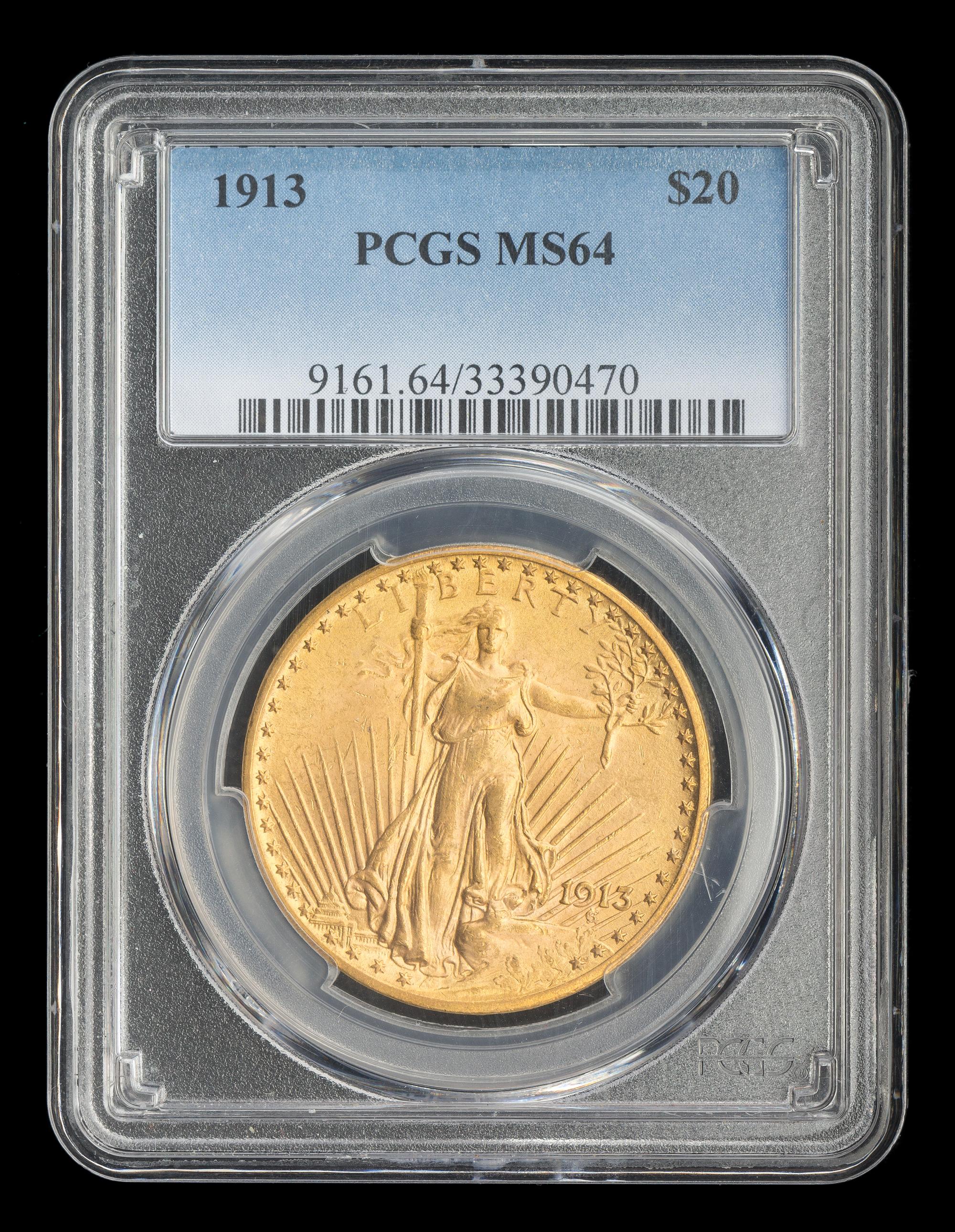 A United States 1913 St. Gaudens $20 Gold Coin