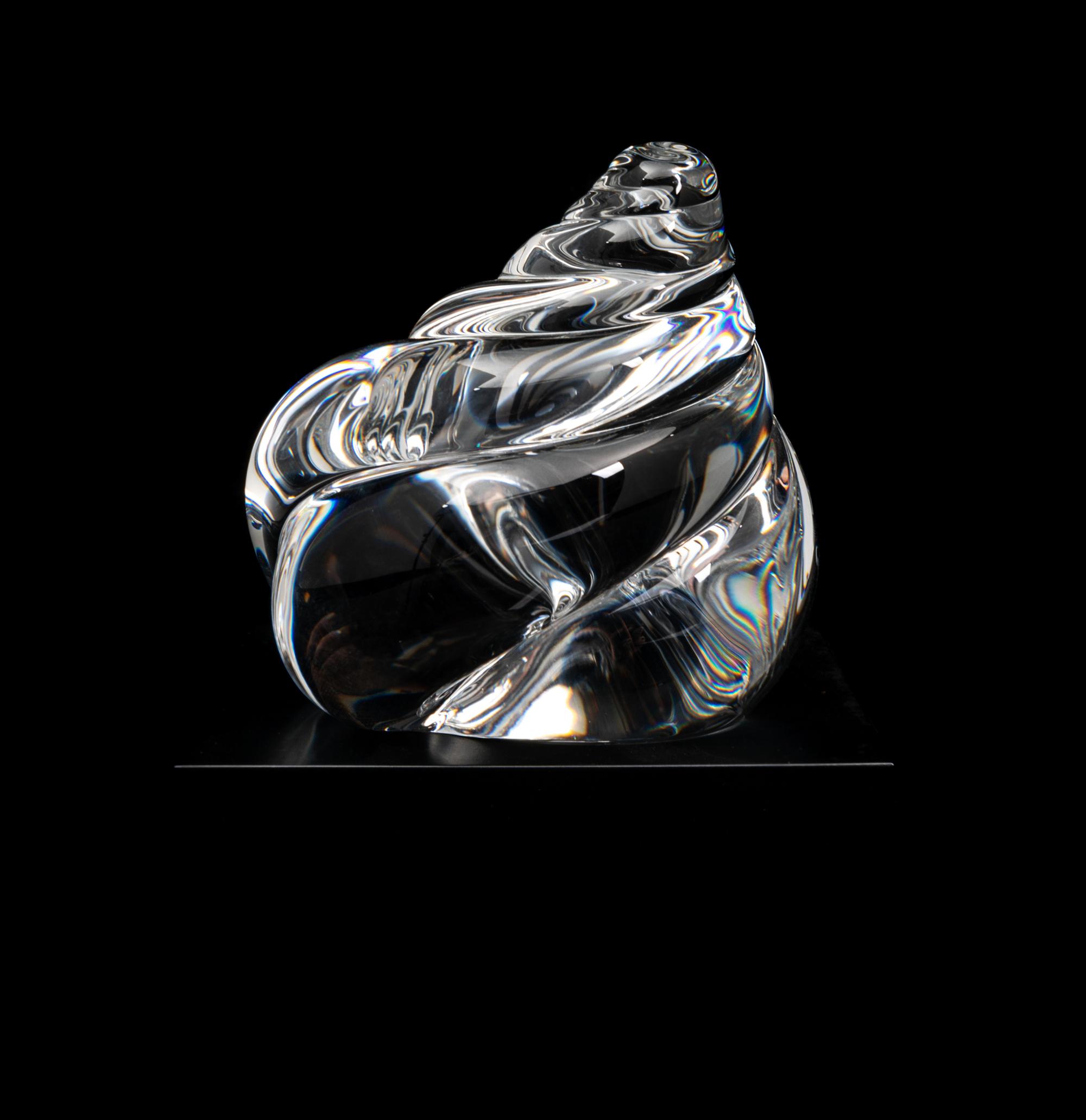 A Steuben Spiral Sculpture Height 3 3/8 inches.