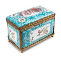 A French Enameled Copper and Gilt Metal Table Casket