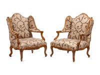 A Near Pair of Régence Style Beechwood Bergères