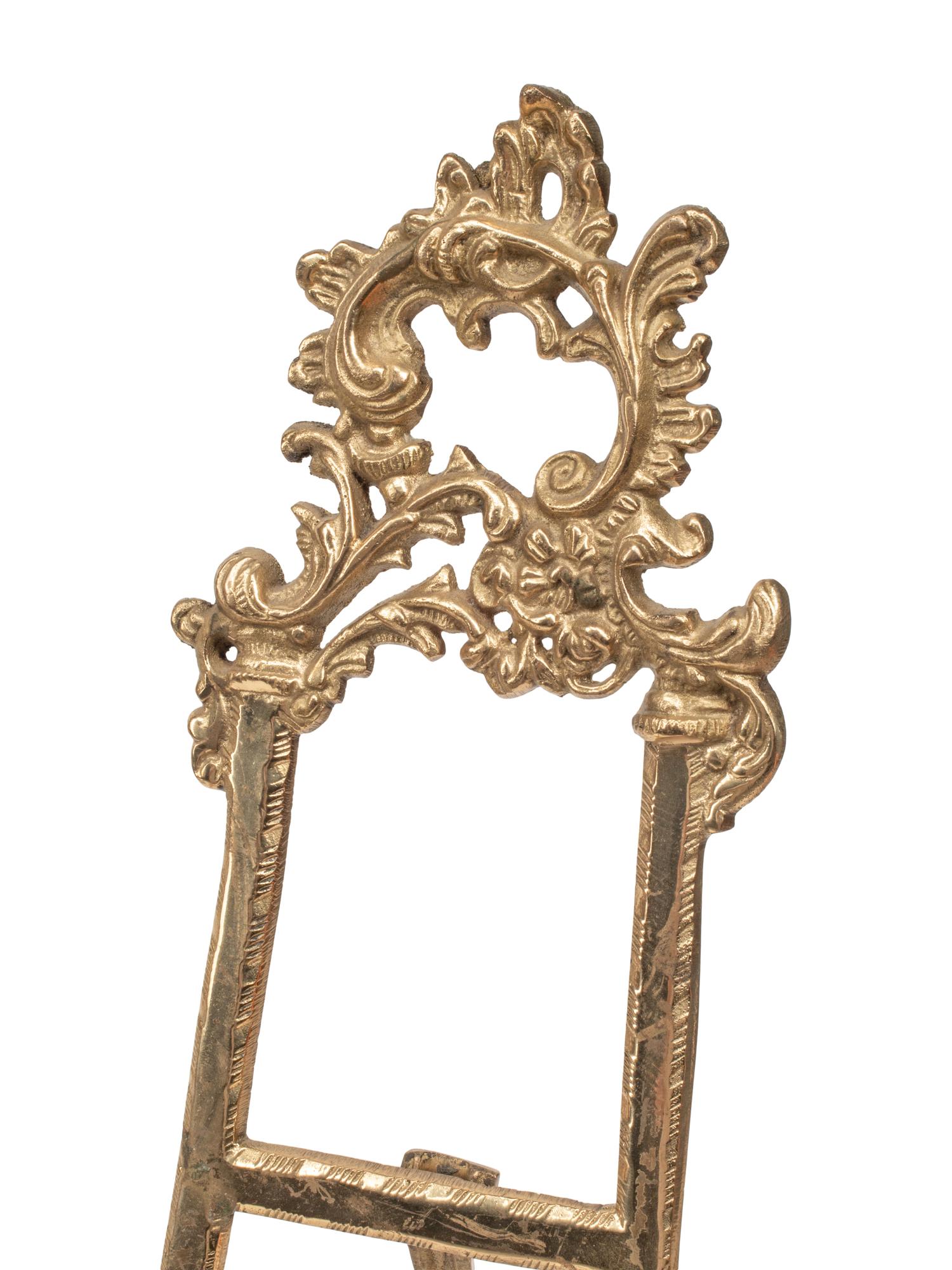 A Pair of Rococo Style Gilt Metal Tabletop Easels