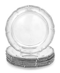 A Set of Twelve Russian Silver Dinner Plates