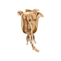 BICOLOR GOLD AND DIAMOND ROSE BROOCH