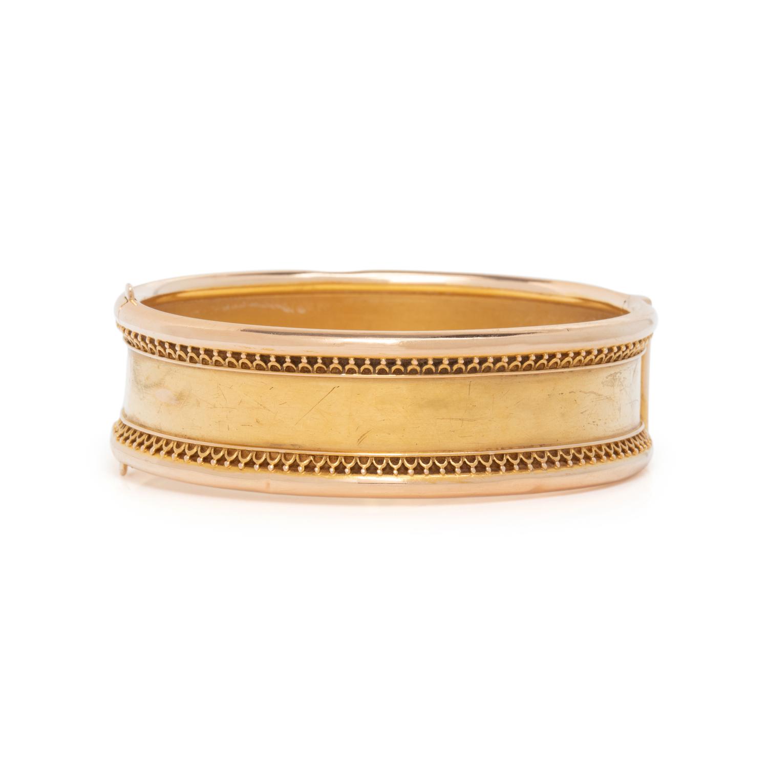 ANTIQUE, BICOLOR GOLD BANGLE BRACELET