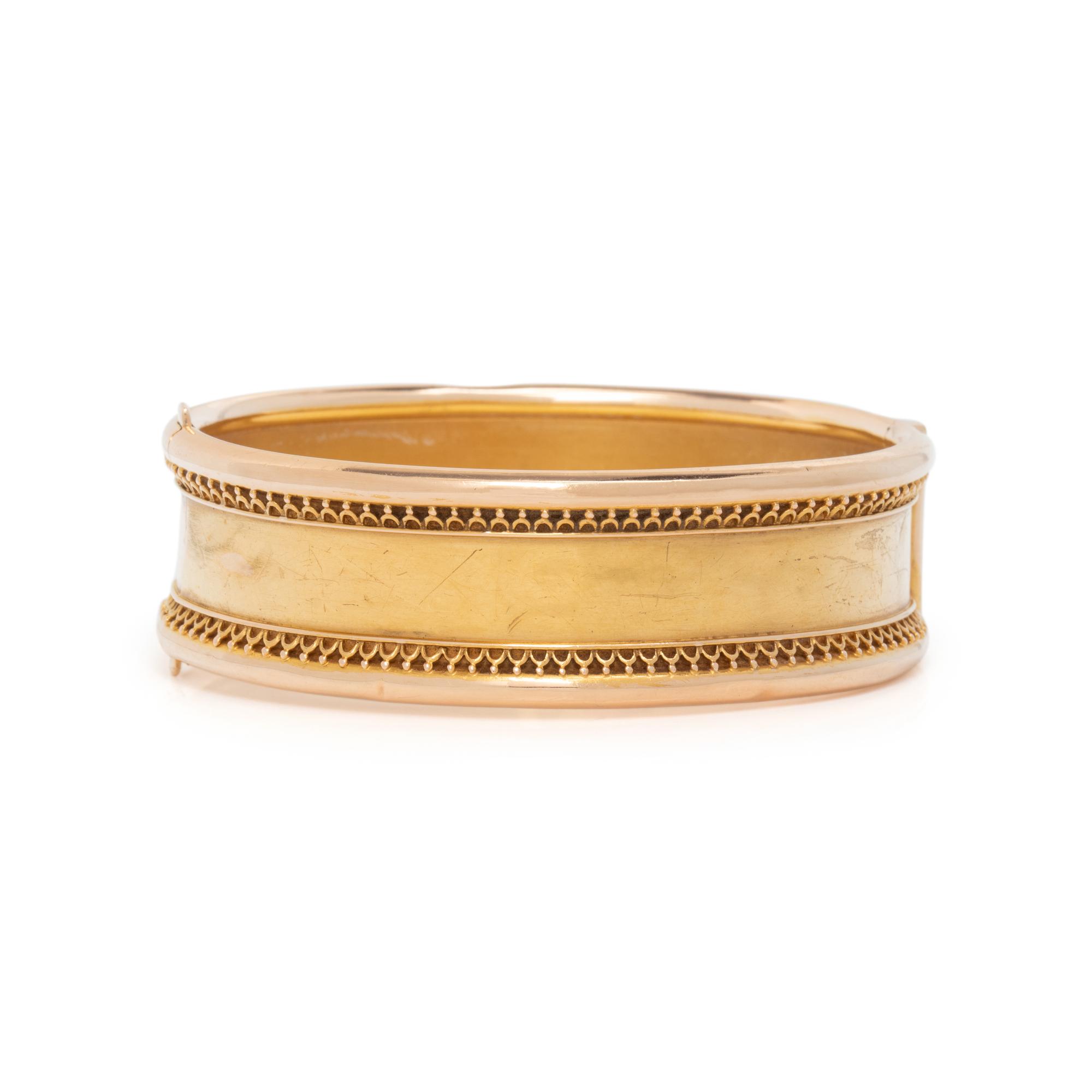 ANTIQUE, BICOLOR GOLD BANGLE BRACELET