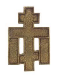 Three Russian Enamel Decorated Bronze Crosses