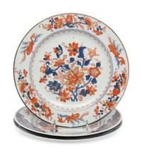 Three Chinese Export "Imari" Porcelain Plates and A Chinese Export "Imari" Pattern Bowl
