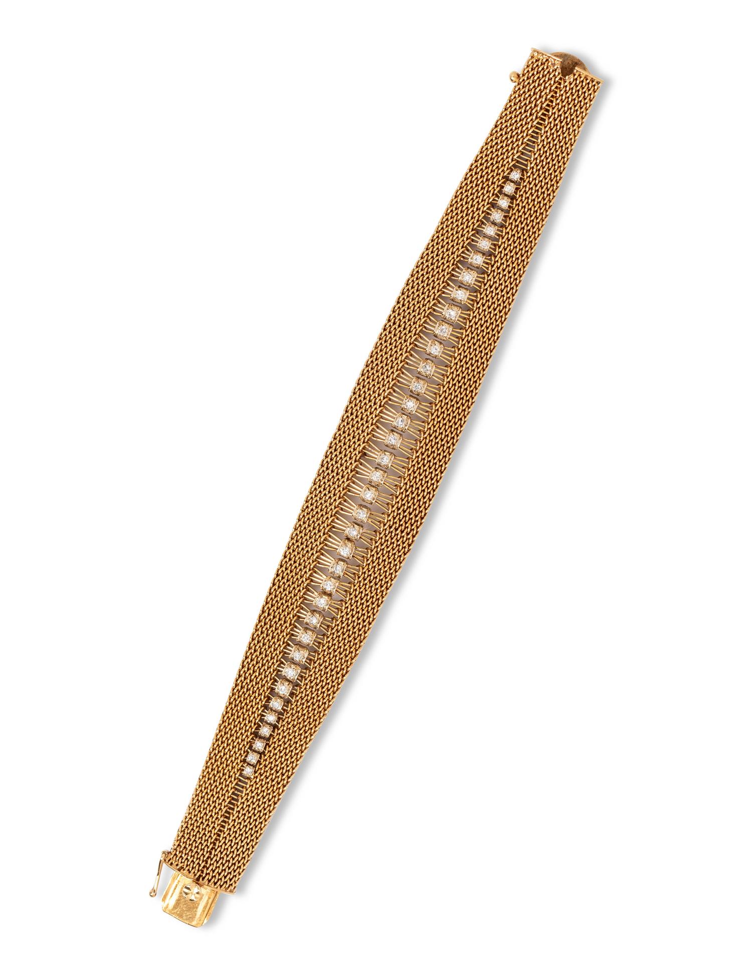 YELLOW GOLD AND DIAMOND BRACELET