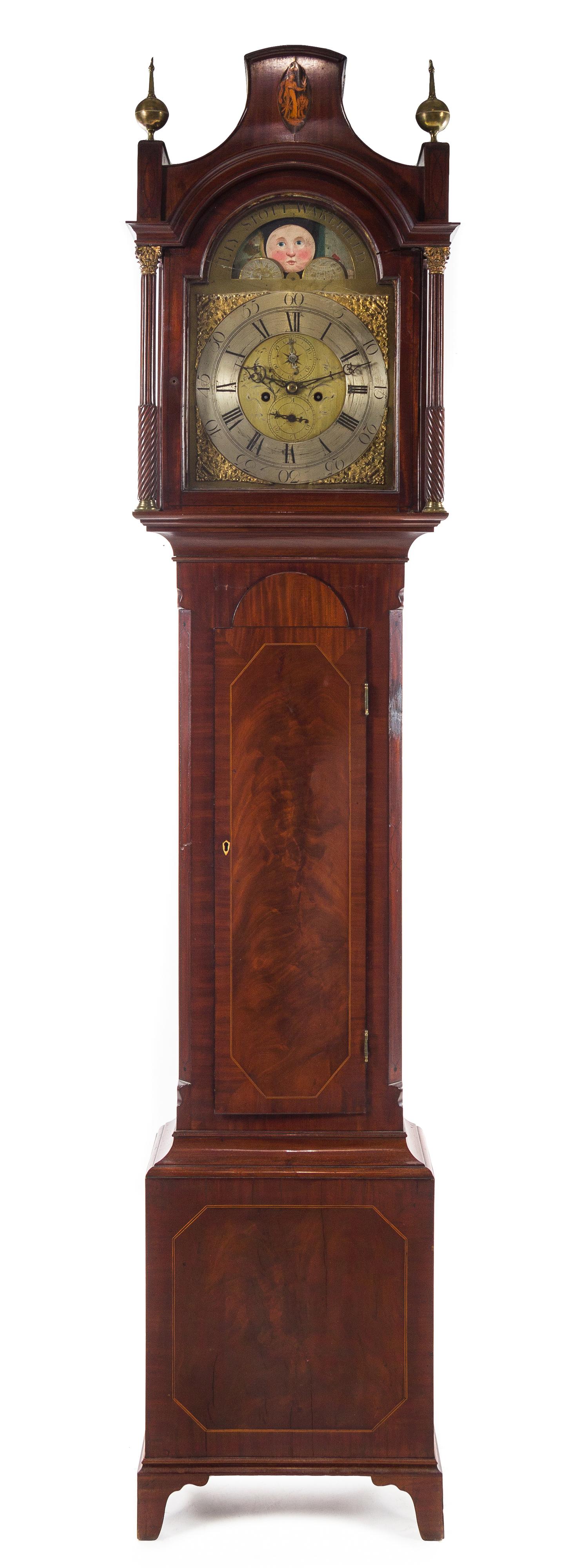 A George III Tall Case Clock Height 92 1/4 x width 18 x depth 9 inches. — ELI STOTT, WAKEFIELD, LATE 18TH CENTURY