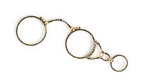 A Yellow Gold and Polychrome Enamel Lorgnette, 16.20 dwts.