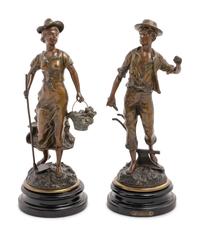 A Pair of French Cast Metal Figures