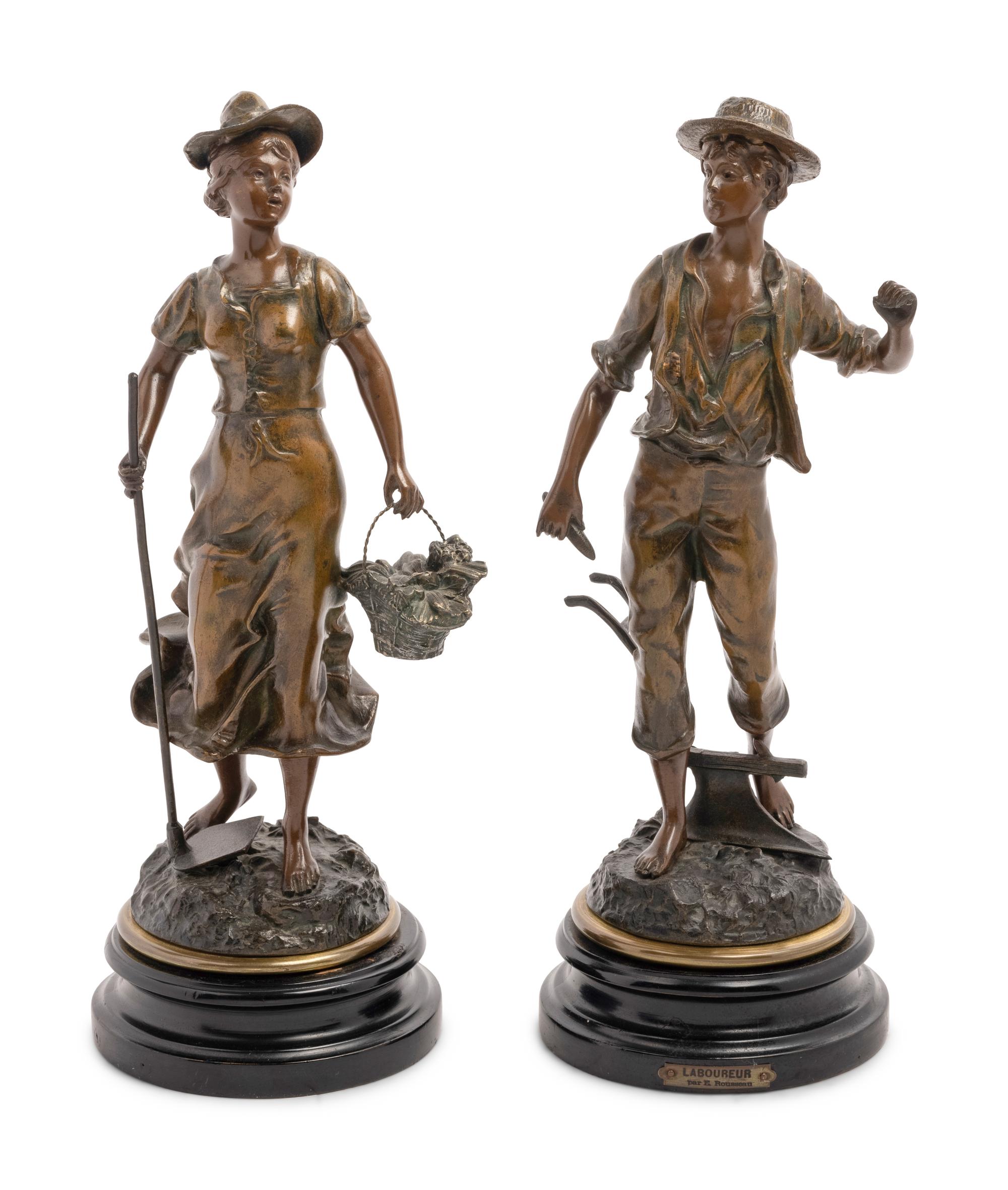 A Pair of French Cast Metal Figures