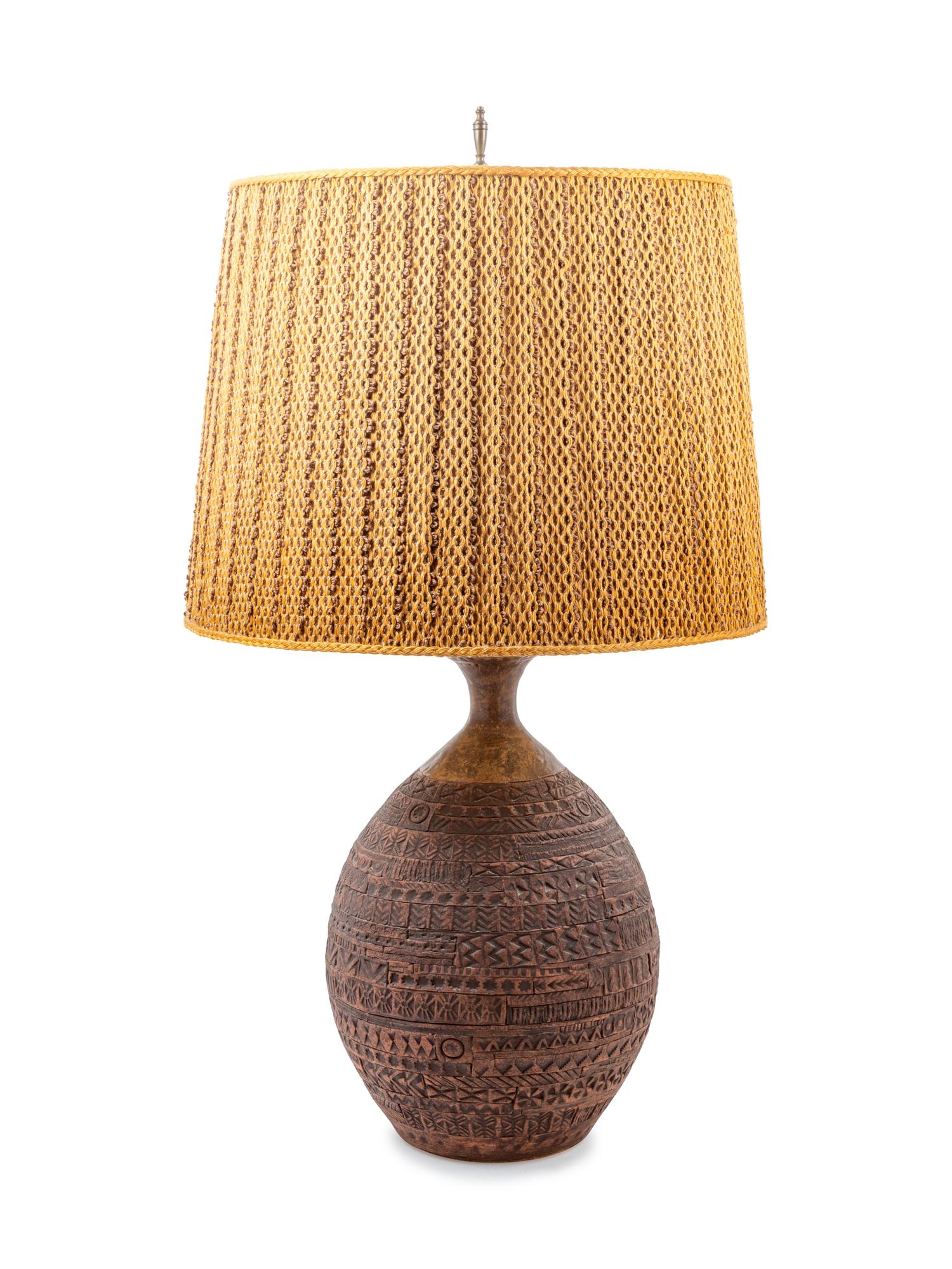 A Glazed Stoneware Table Lamp