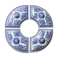 A Chinese Export Porcelain Blue Fitzhugh Four-Piece Buffet Set