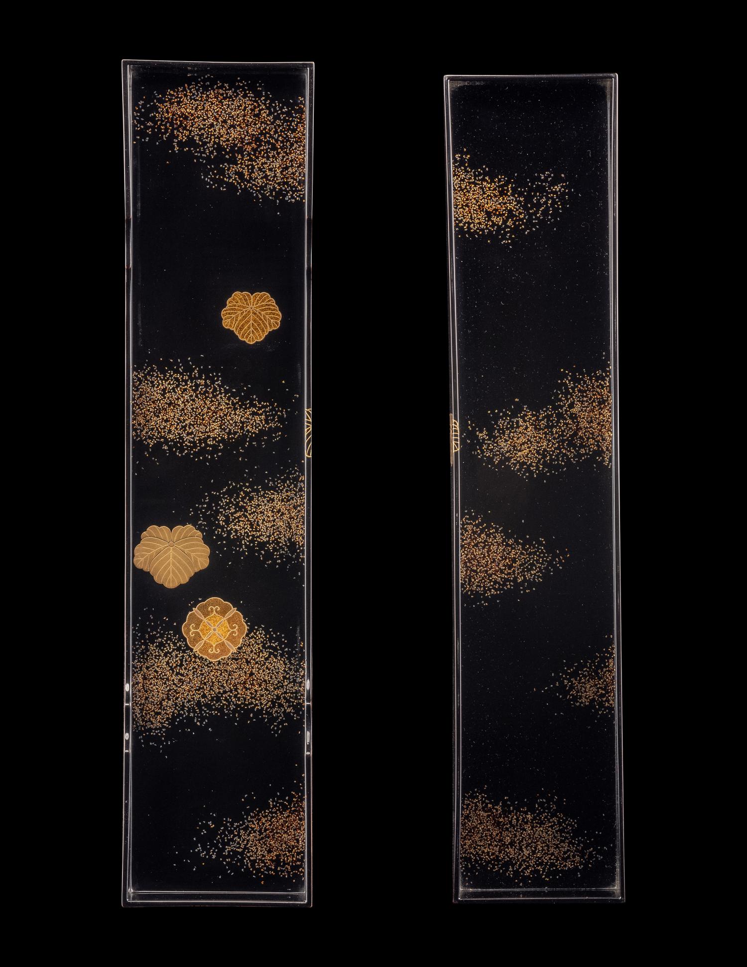 A Japanese Gold and Black Lacquer Rectangular Box