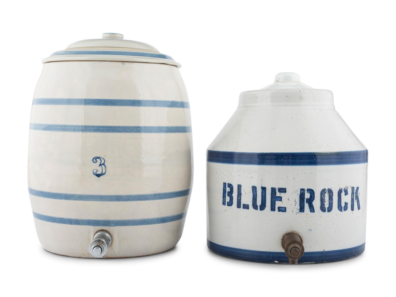 Two Stoneware Water Coolers