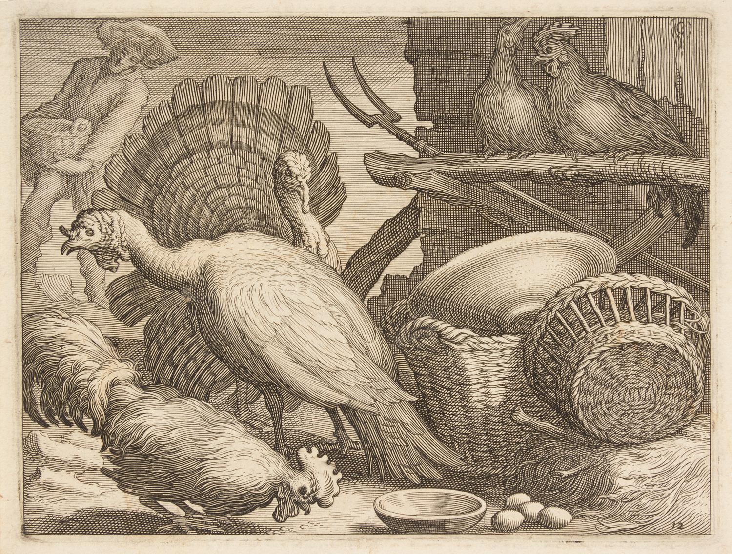 Boetius Adams Bolswert, (Dutch, 1580-1633), Natus Dei, 1632 (6 plates from a portfolio of animals in landscapes after Abraham Bloemaert