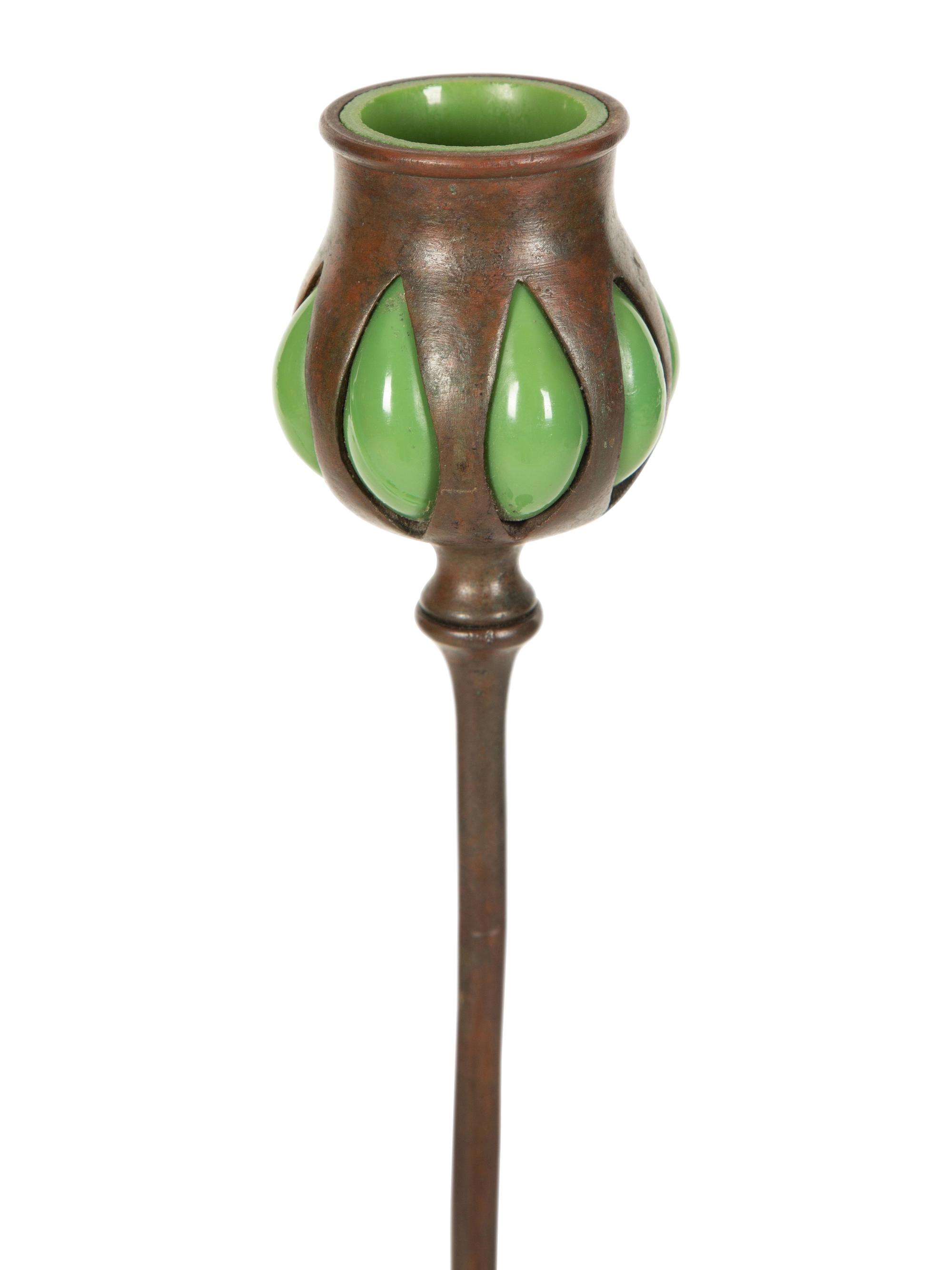 A Pair of Tiffany Studios Candlesticks