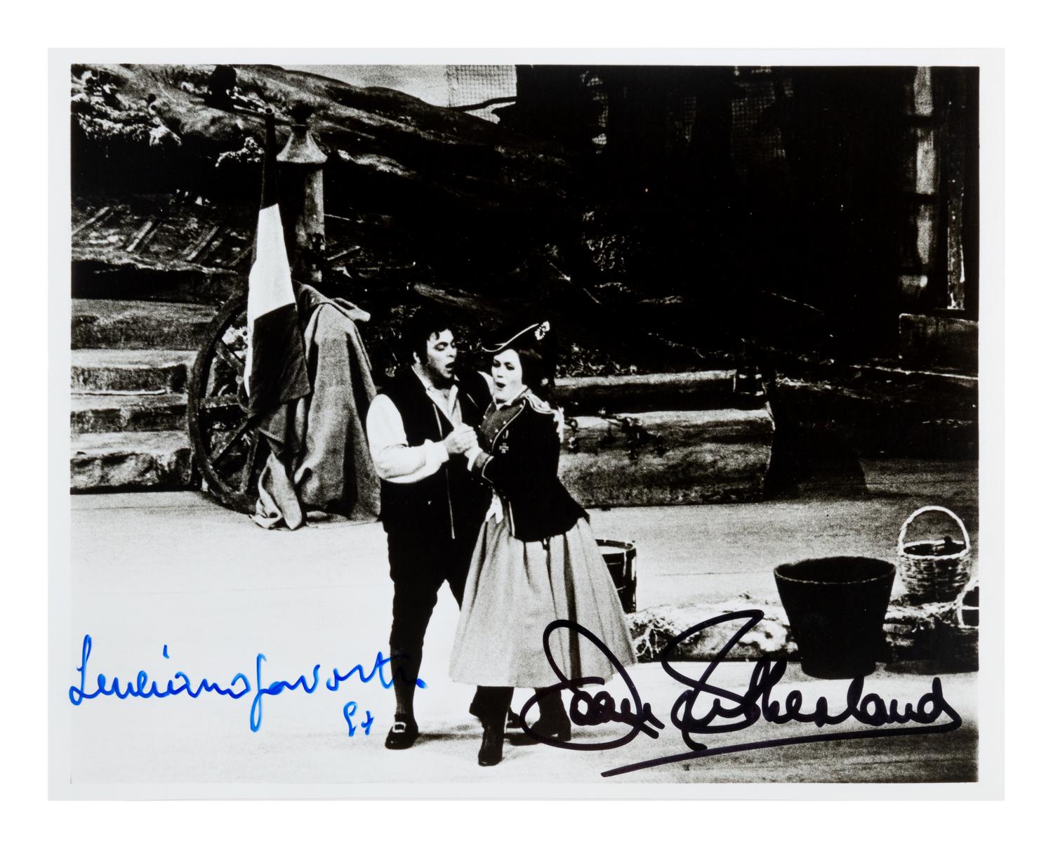 [20TH-CENTURY OPERA SINGERS]. A group of 6 signed photographs or photographic postcards of opera singers from the 1970s-1990s, comprising images of: