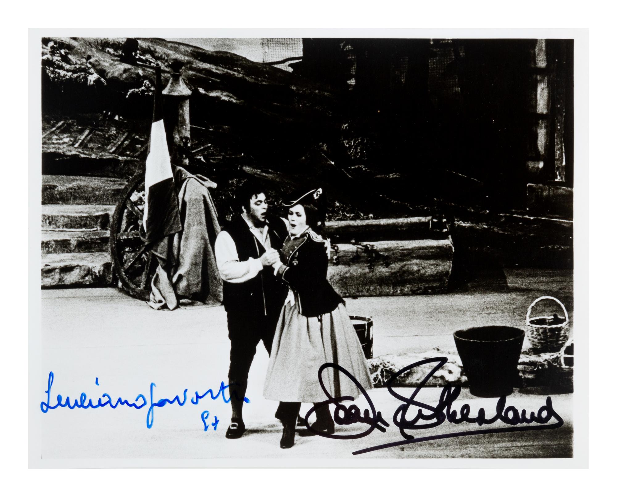 [20TH-CENTURY OPERA SINGERS]. A group of 6 signed photographs or photographic postcards of opera singers from the 1970s-1990s, comprising images of: