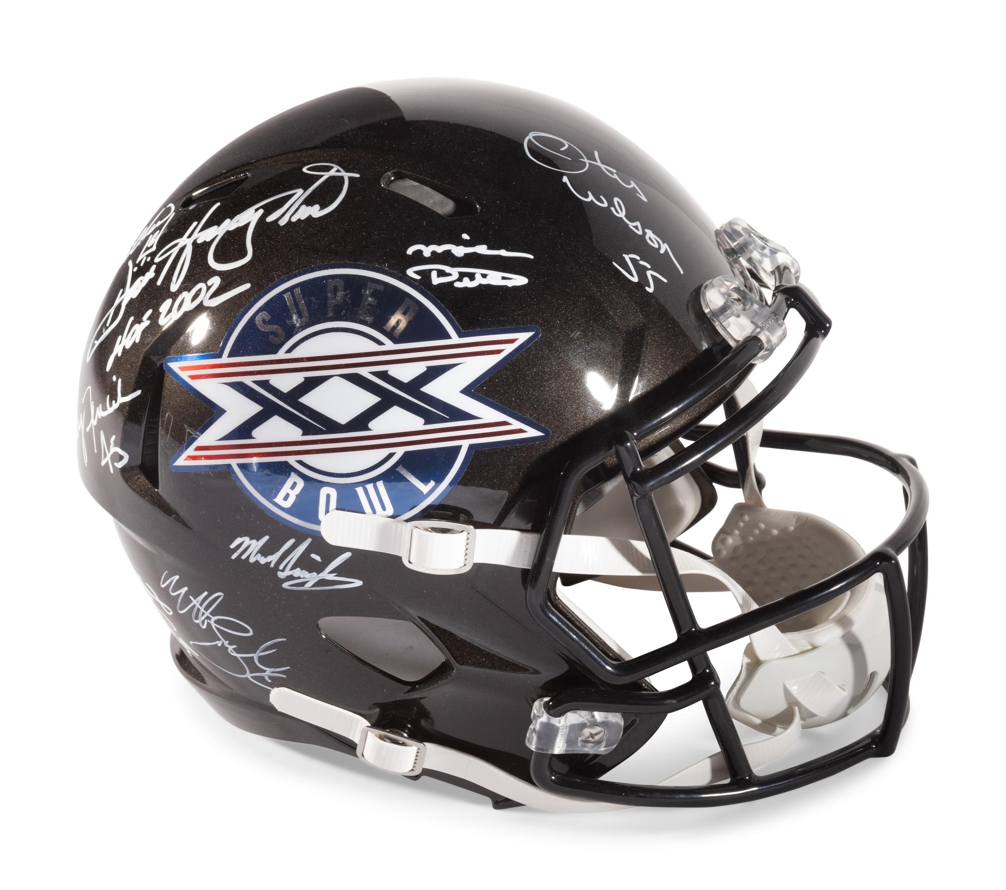 A Multi Signed Chicago Bears Black Chrome Super Bowl XX Full Size Helmet Including Mike Ditka, Mike Singeltary, Dan Hampton and More
