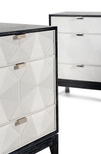 Pair of Bungalow 5 Borneo Three-Drawer Black Side Tables