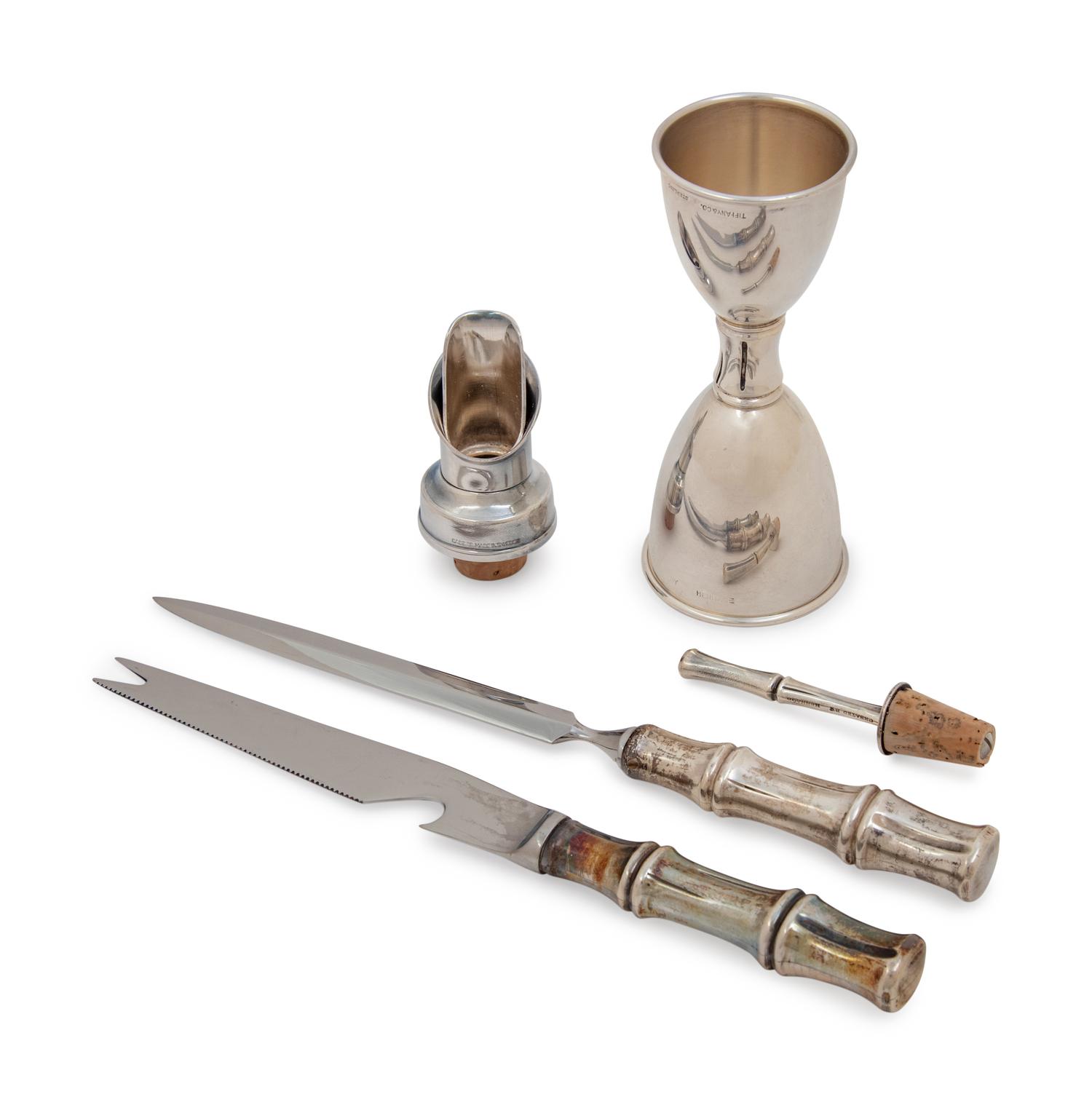 A Group of Four Tiffany & Co. Silver Bamboo Pattern Articles