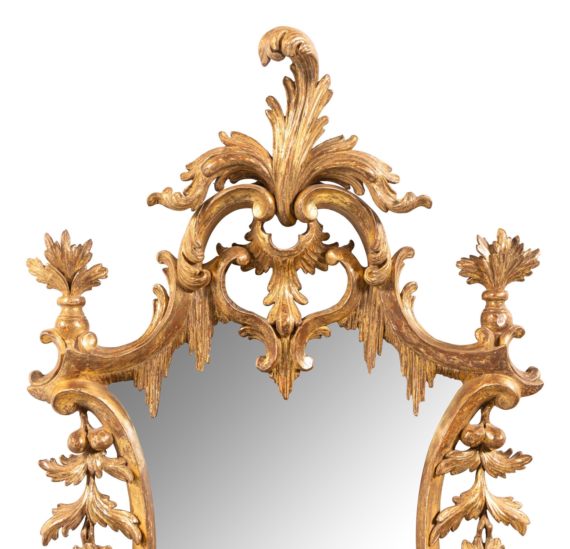 A Pair of George III Giltwood Girandole Mirrors