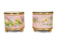 A Pair of French Porcelain Cache Pots — 19TH CENTURY
