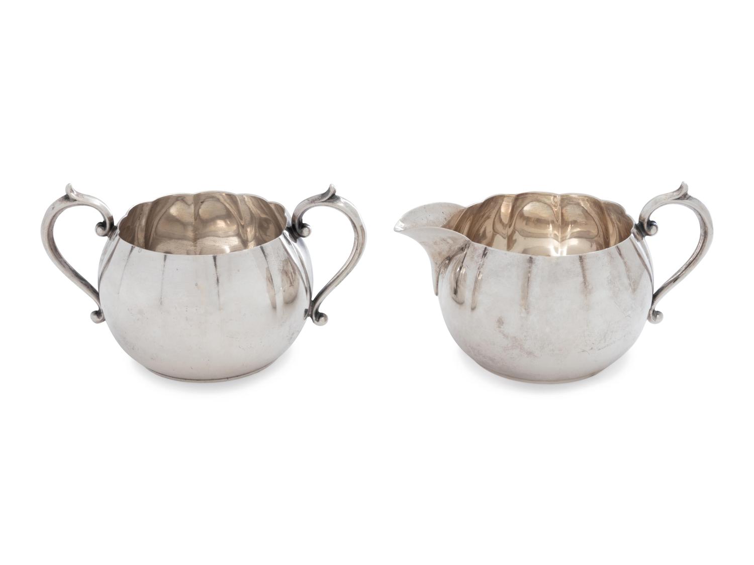 An American Silver Creamer and Sugar