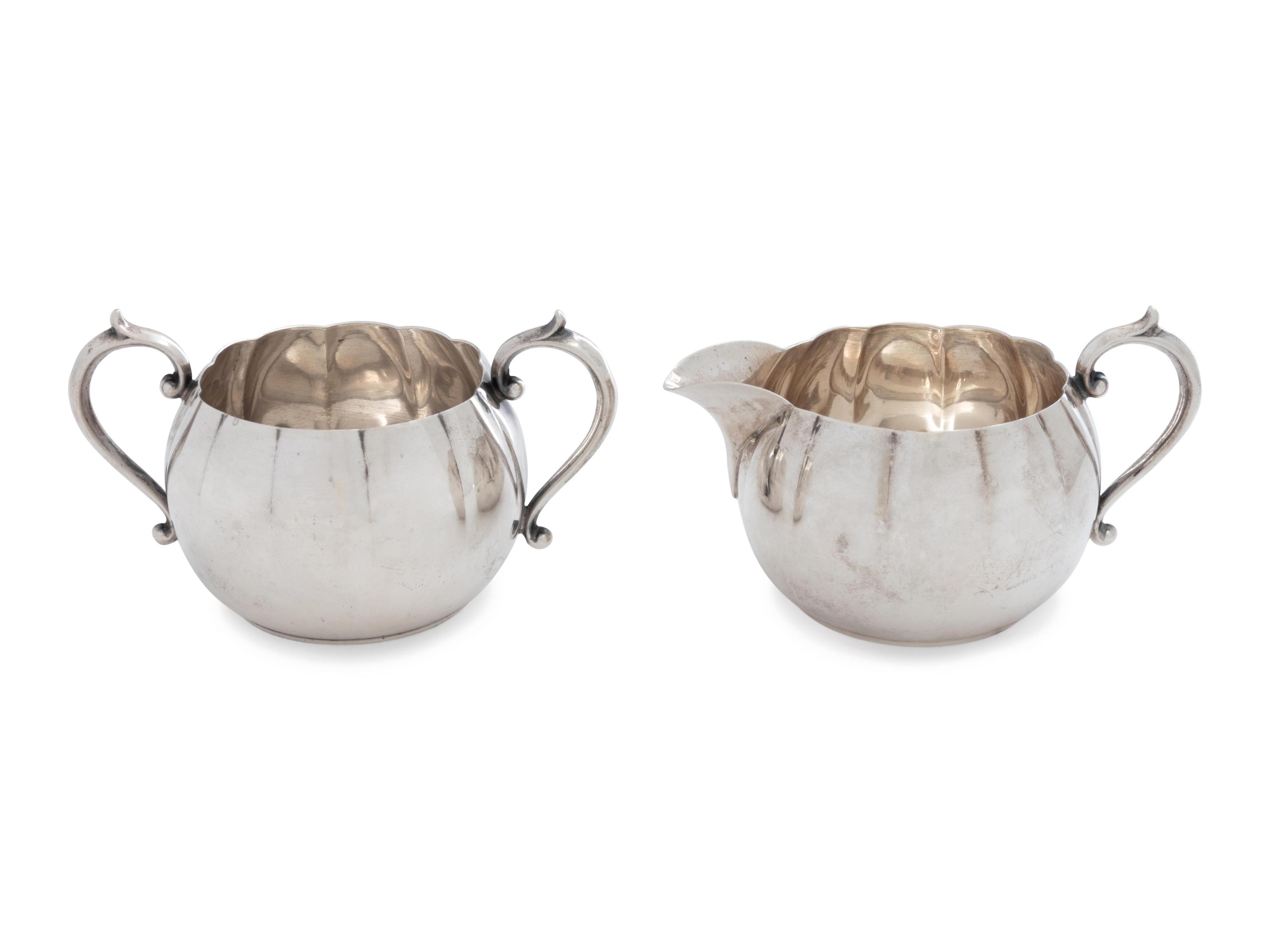 An American Silver Creamer and Sugar