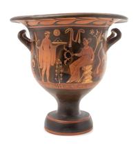 An Apulian Red Figured Bell Krater Height 14 3/4 x width 15 3/4 inches. — CIRCA 340-320 B.C.E.