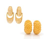 A Collection of Four Goldtone Earclips,