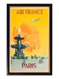 [TRAVEL]. GUERRA, Vincent, artist. Air France / Paris . Paris: Alepee & Cie, [1951].