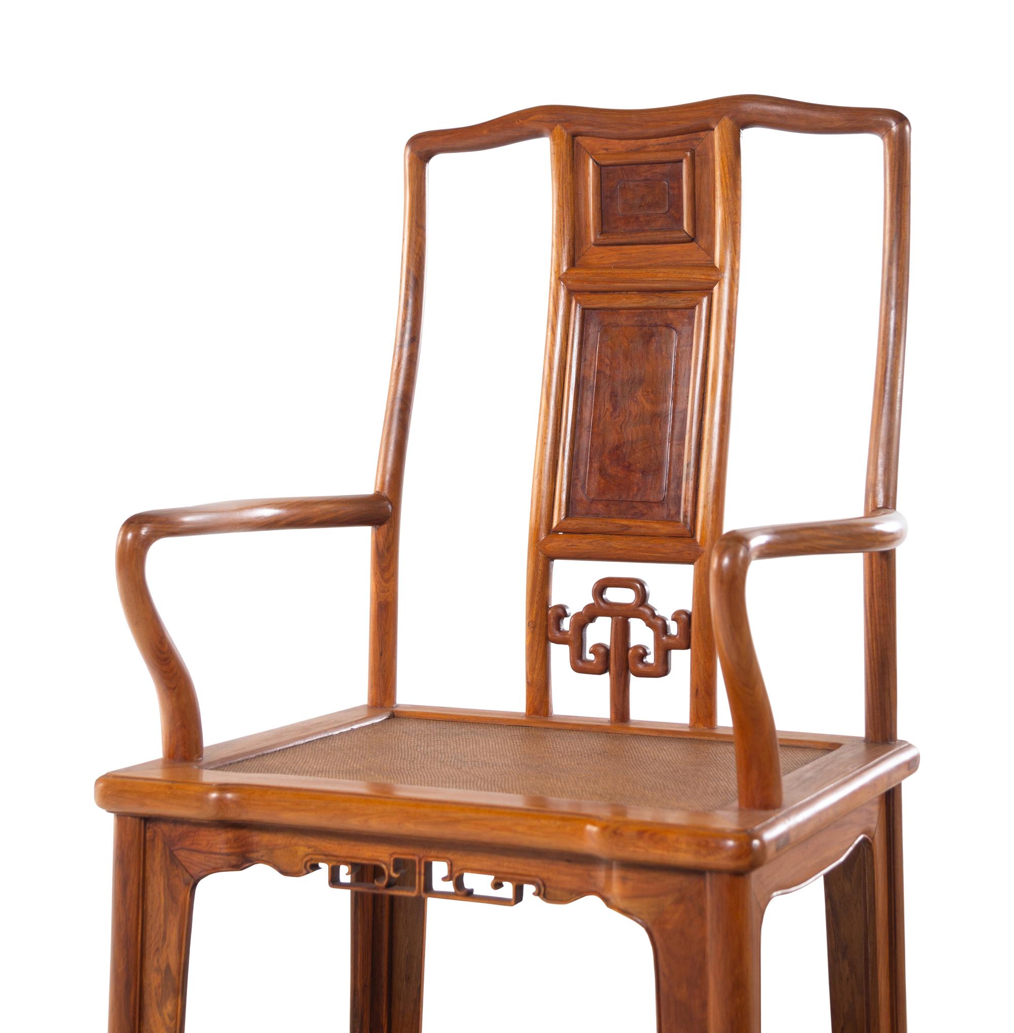 A Pair of Hardwood Southern Official's Hat Chairs, Nanguanmaoyi