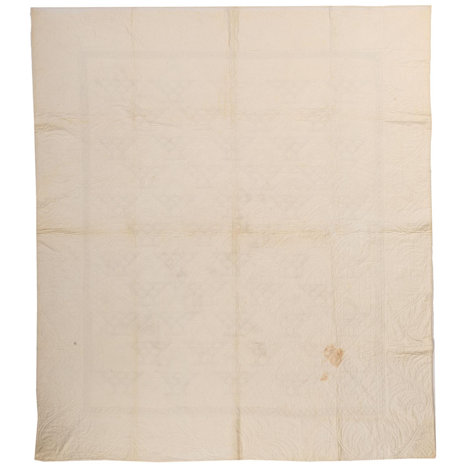 A Red and White Cherry Basket Quilt