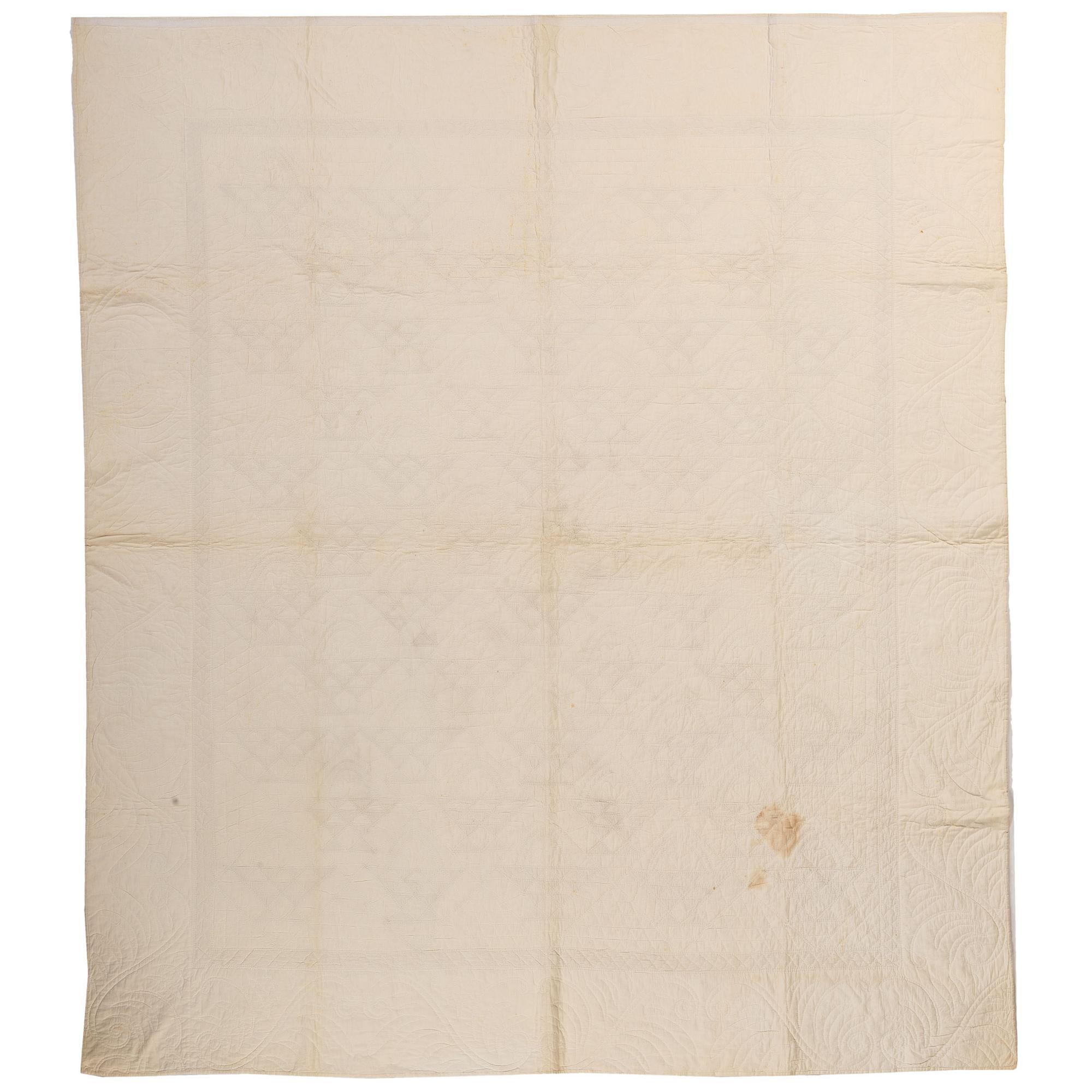 A Red and White Cherry Basket Quilt