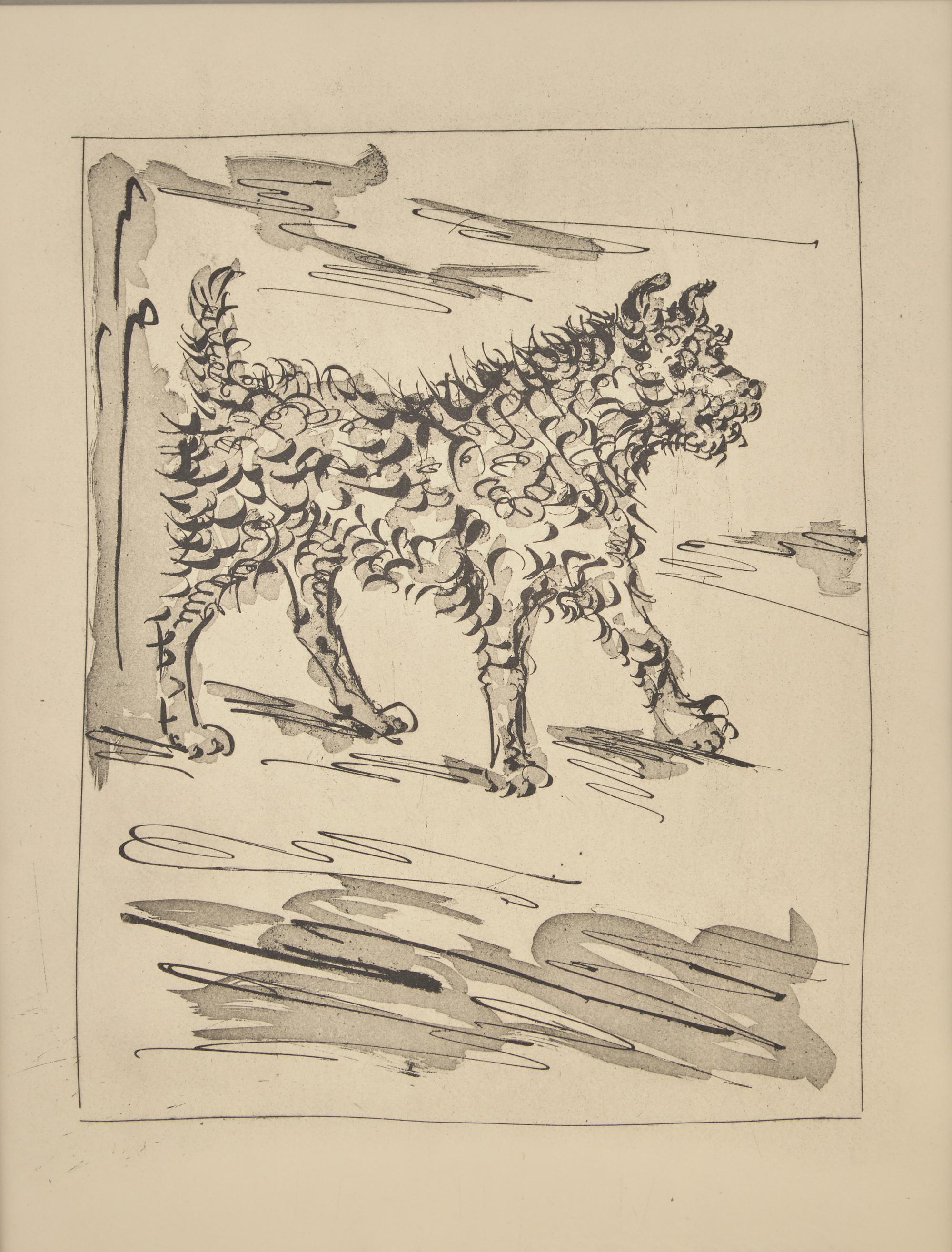 A group of six prints from L'Histoire Naturelle (Le Chevre (The Goat); Le Crapaud (The Toad); Le Chien (The Dog); Le Taupeau (The Bull); Le Dindon (The Turkey); L'Araignee (The Spider)) , 1942