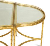 A French Three-Part Gilt Metal and Glass Coffee Table