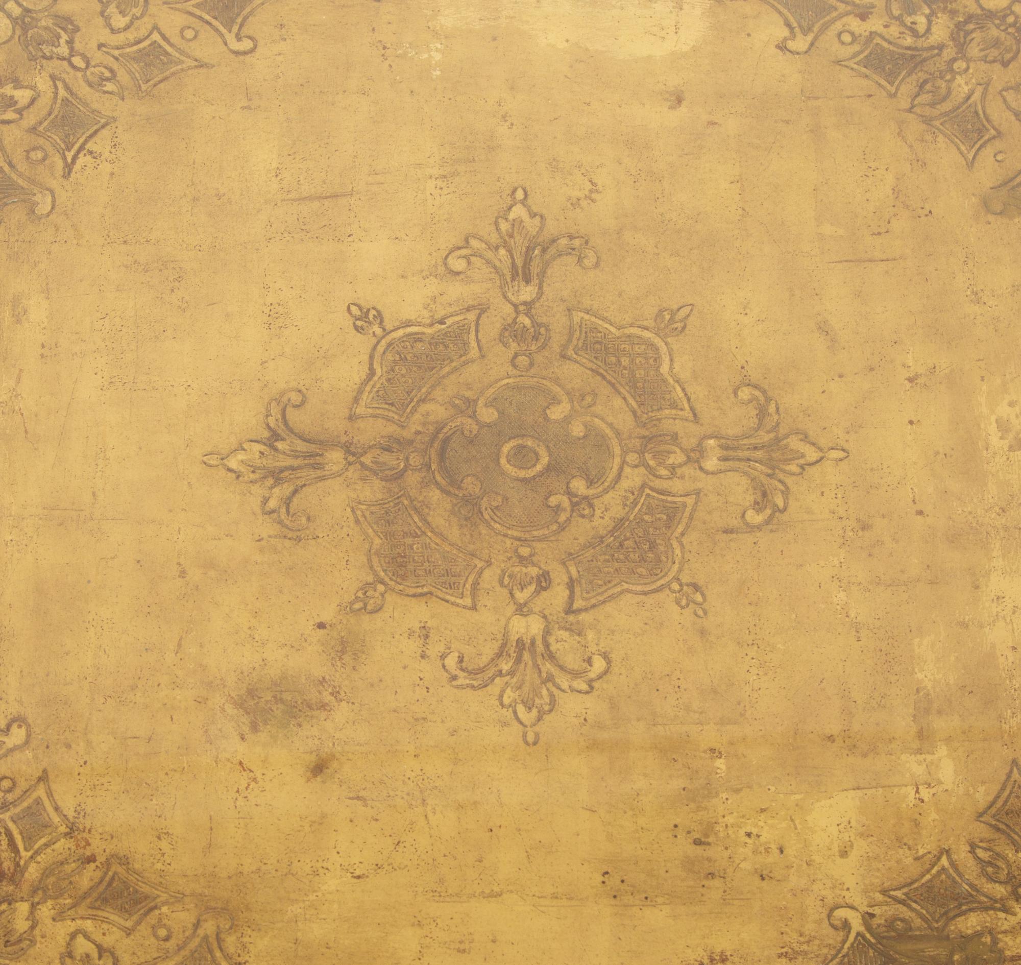 A Louis XVI Style Cane-Top Oval Table and a Louis XV Style Giltwood Square Table