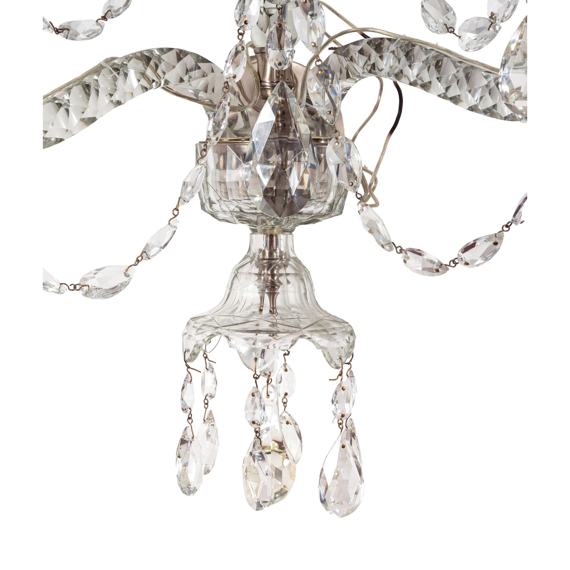 A Pair of Georgian Style Cut Glass Sconces