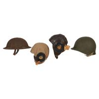 Lot of American World War Era Helmets and 48-star flag