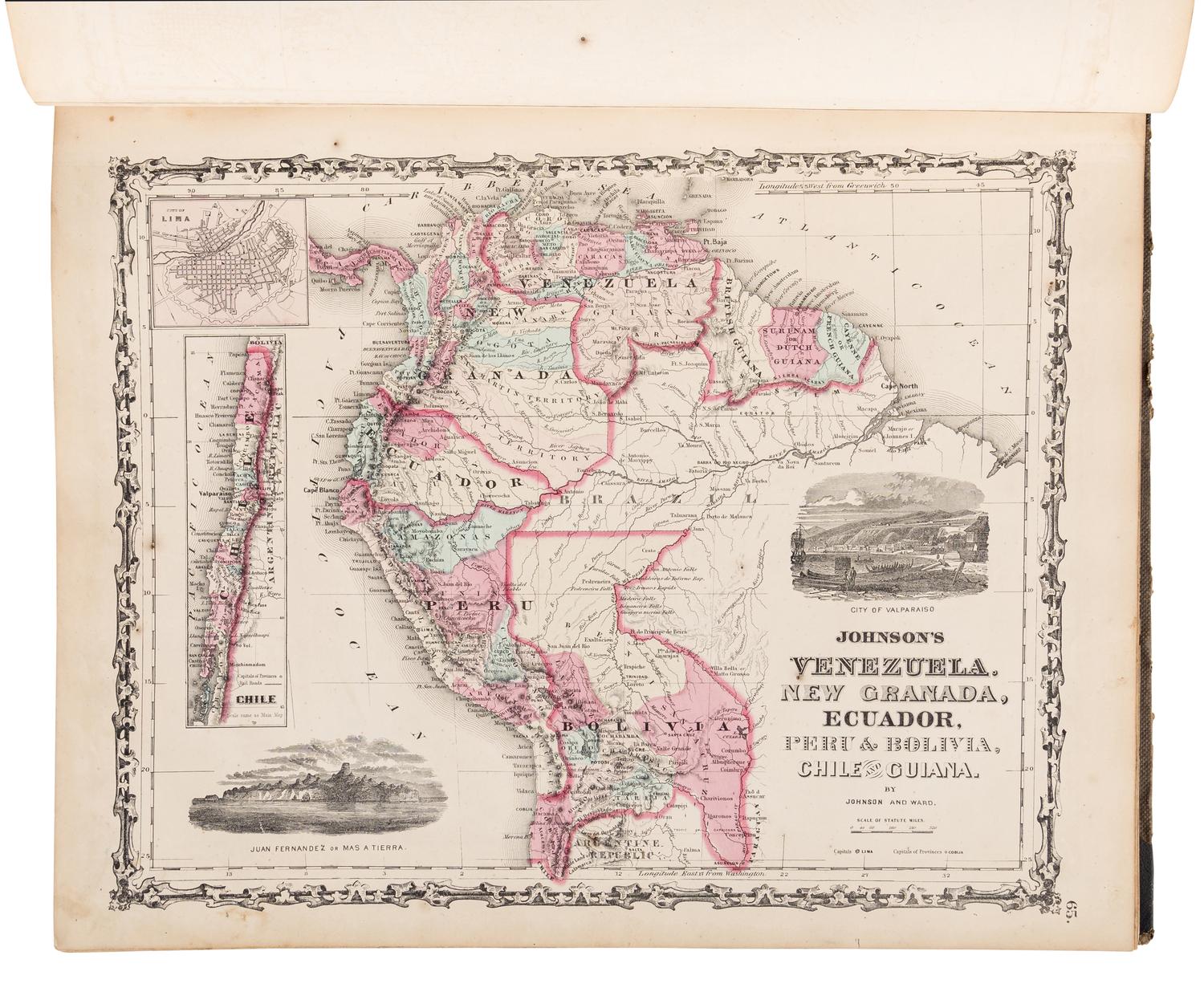 [ATLASES]. JOHNSON, A.J. and J.H. COLTON. Johnson's New Illustrated (Steel Plate) Family Atlas, with Descriptions, Geographical, Statistical, and Historical . New York: Johnson and Ward, 1862.